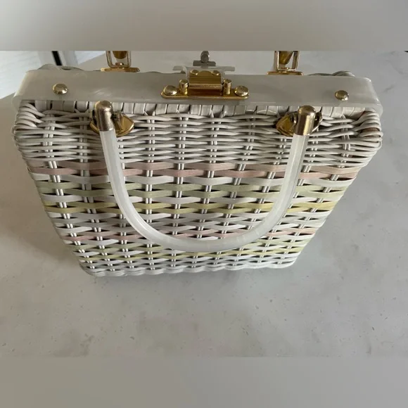 Stylecraft Miami Vintage 1950’s Woven Handbag - Picture 7 of 11